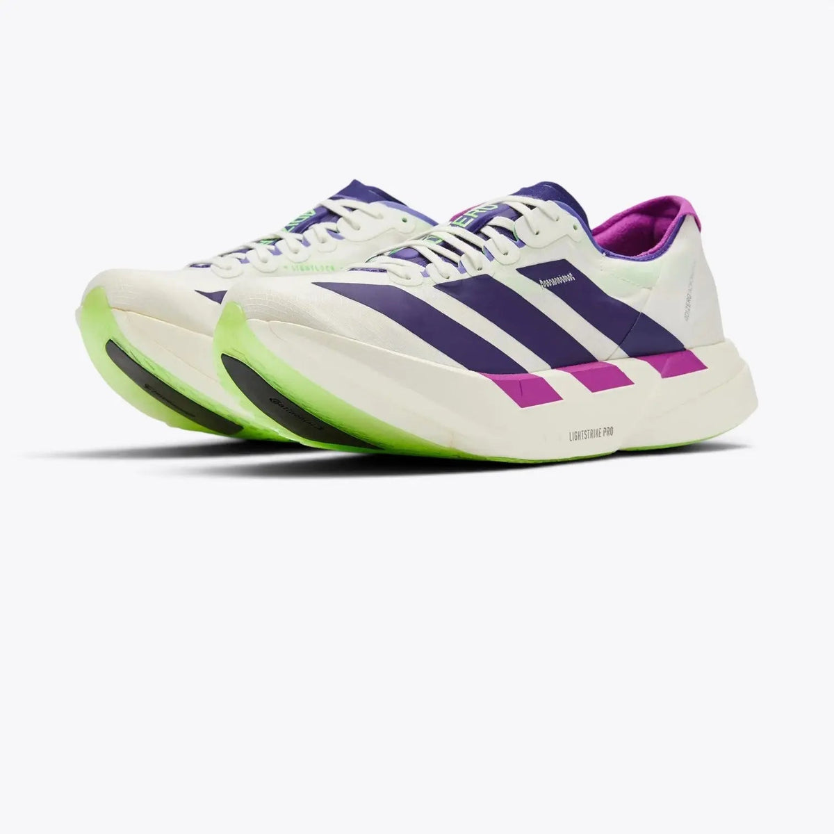 Adidas Adizero Adios Pro 4 Running Shoes – White / Purple / Lime