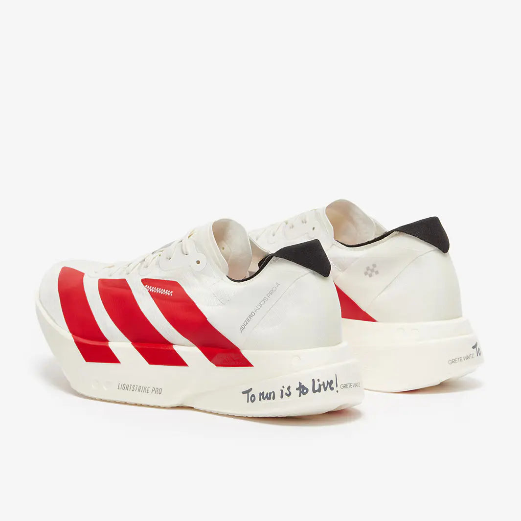 Adidas Adizero Adios Pro 4 Running Shoes – Off White / Better Scarlet
